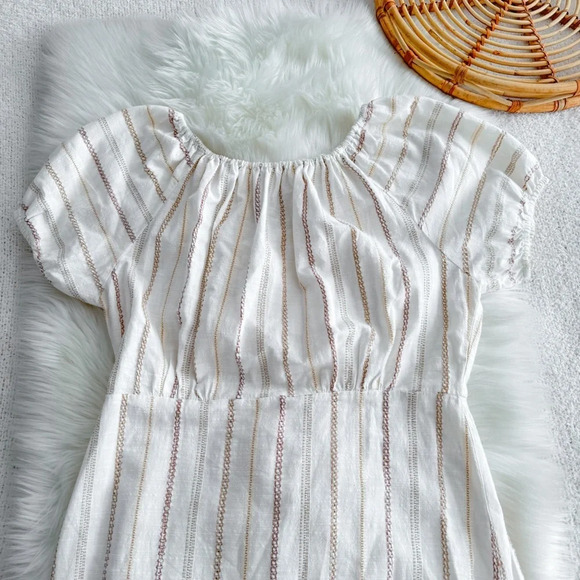 Ace & Jig Quince Maxi Dress In Ambrosia Cream Stripe Striped Off The Shoulder - Picture 7 of 12